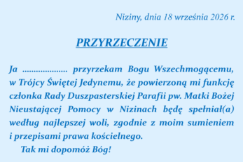 Podziękowanie dla członków Rady Parafialnej kończących swoją kadencję oraz wręczenie nominacji dla nowych członków Rady